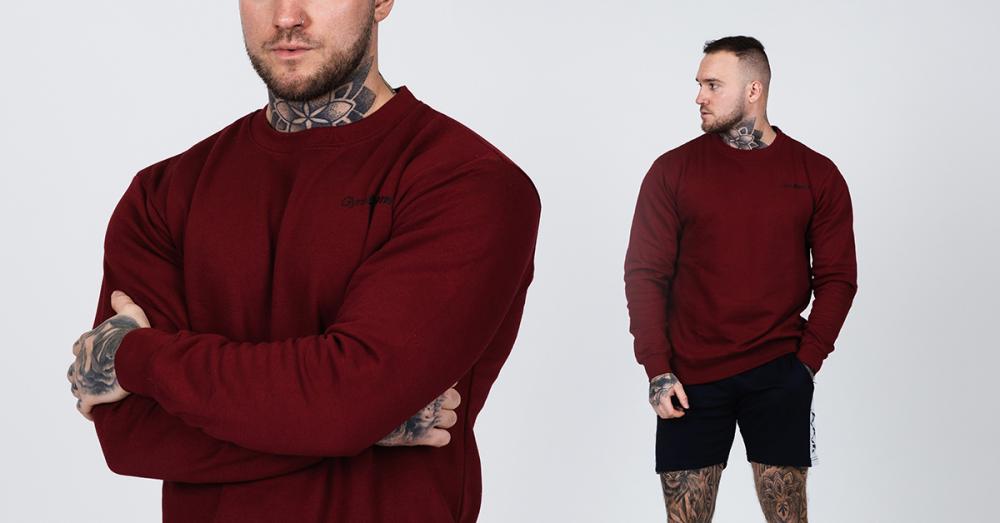 Basic-Pullover für Herren Burgundy - Gymbeam