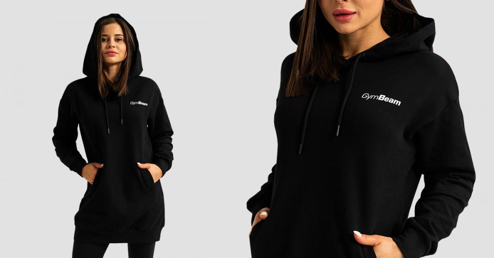 Longline Limitless Hoodie für Damen Schwarz - GymBeam