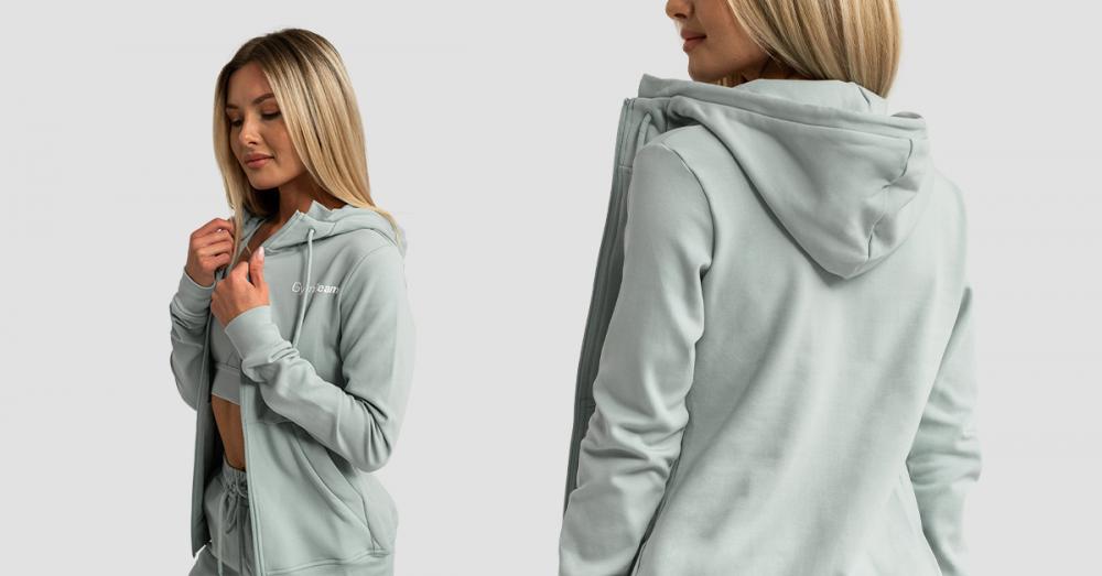 Damen Limitless Zip Up Hoodie Eukalyptus - GymBeam