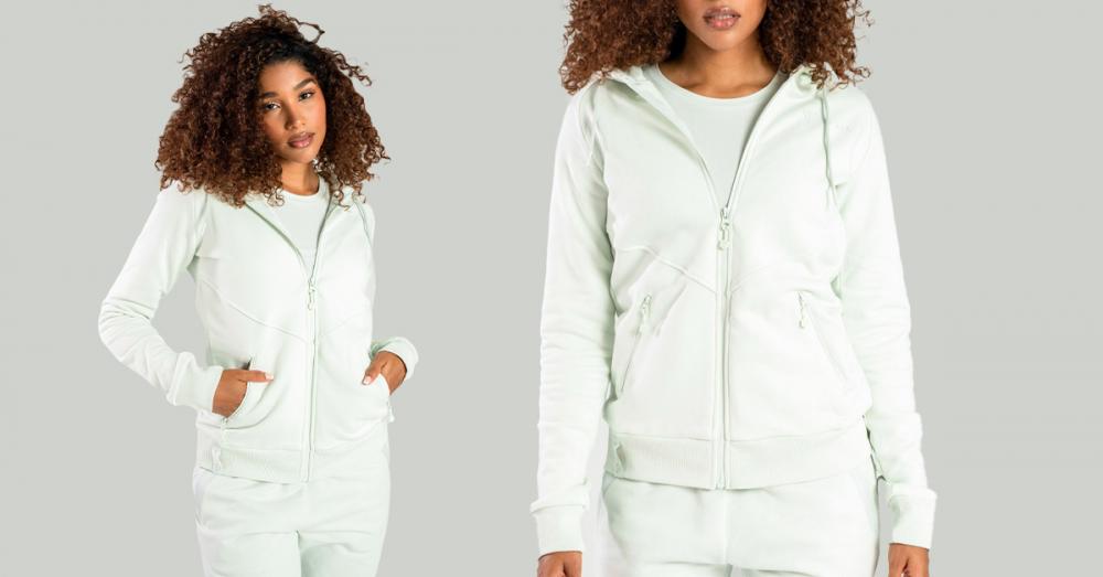 Damen Nova Zip Up Hoodie Mondgrau - STRIX