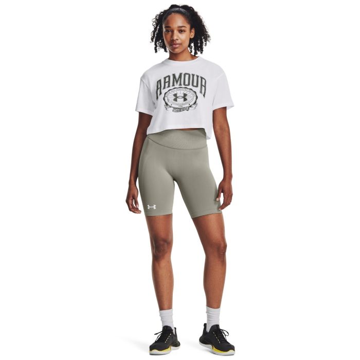 Women‘s T-shirt UA Collegiate Crest Crop SS White - Under Armour