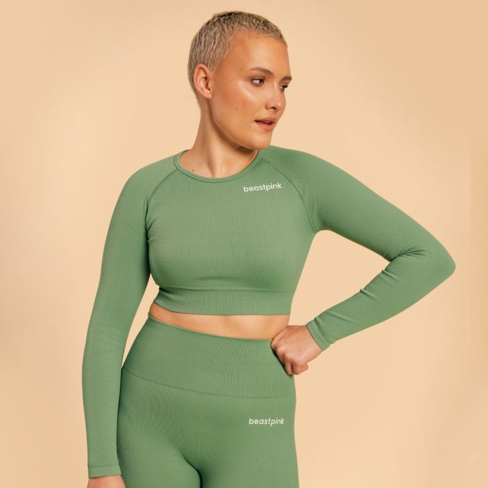 Hyper Crop Top in Olivine - BeastPink