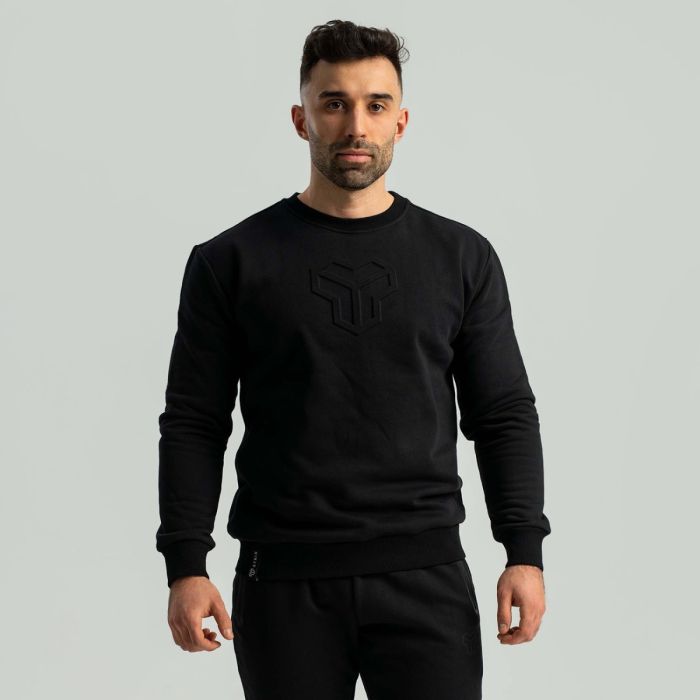 Sweatshirt mit Prägung in Black - STRIX