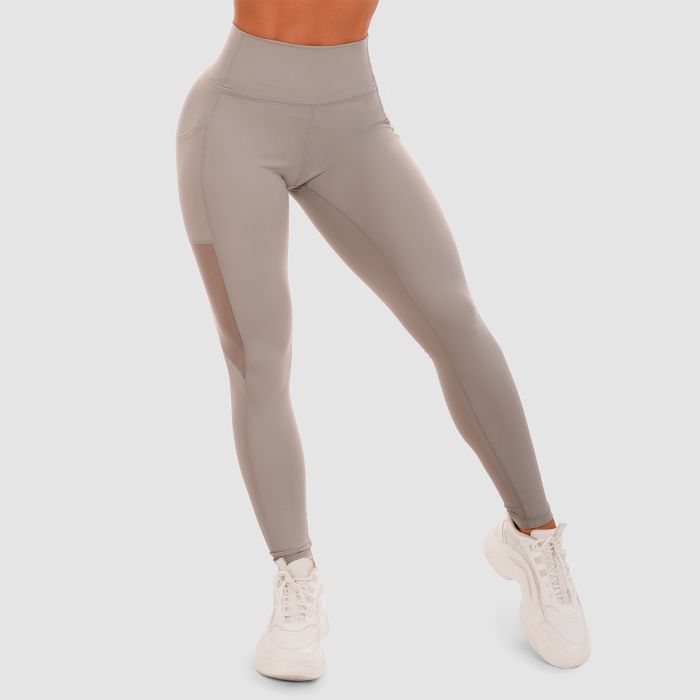 Women‘s Leggings Mesh Panel grey - GymBeam