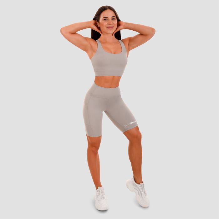 Cut-Out Sports Bra Grey - GymBeam