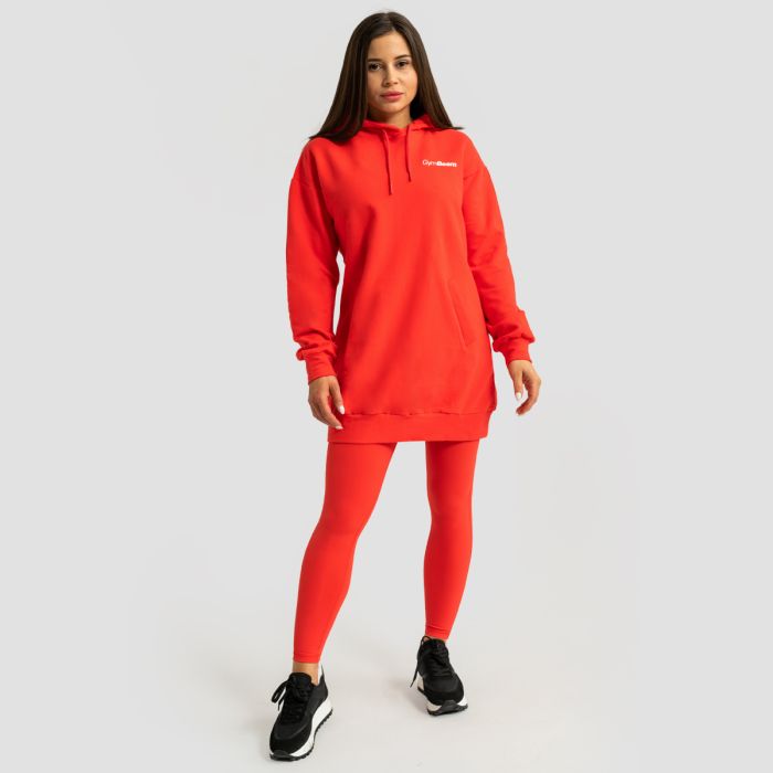 Women‘s Limitless Longline Hoodie Hot Red - GymBeam