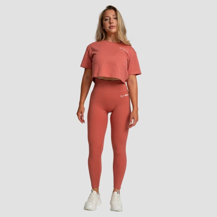 Women‘s Limitless Cropped T-Shirt Cinnamon- GymBeam