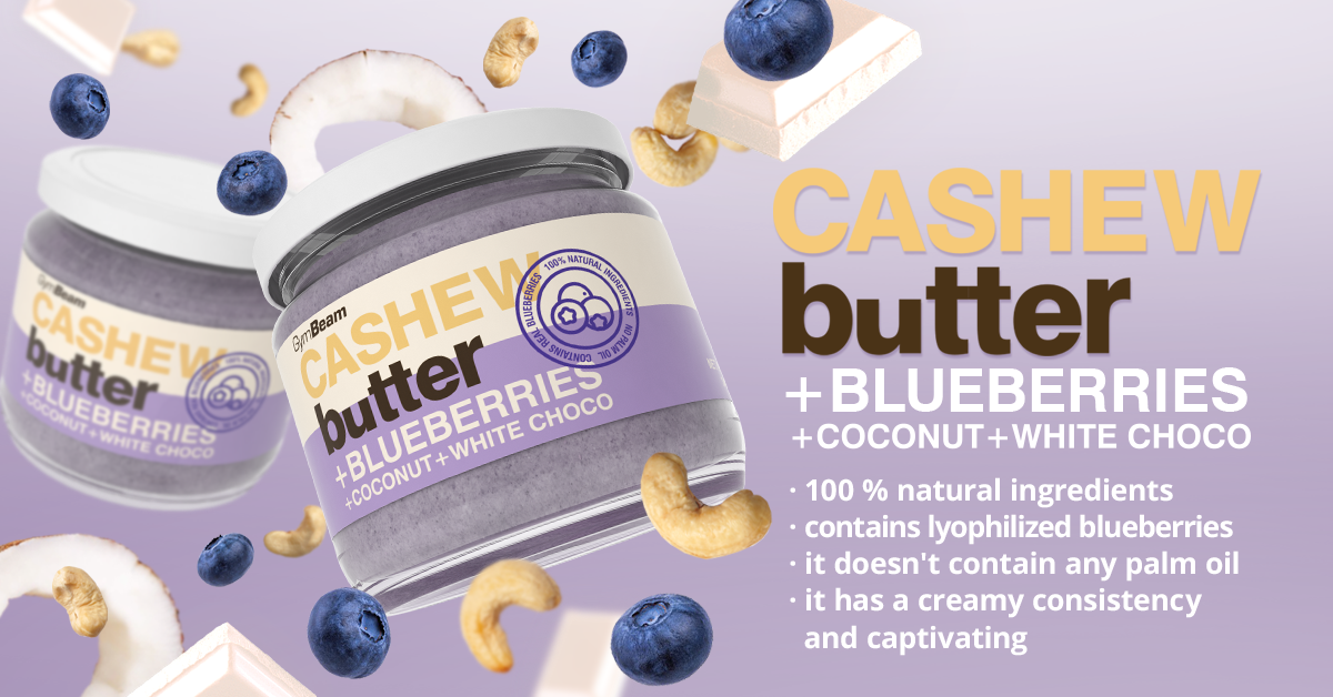 Cashew butter with chocolate and blueberries - Gymbeam