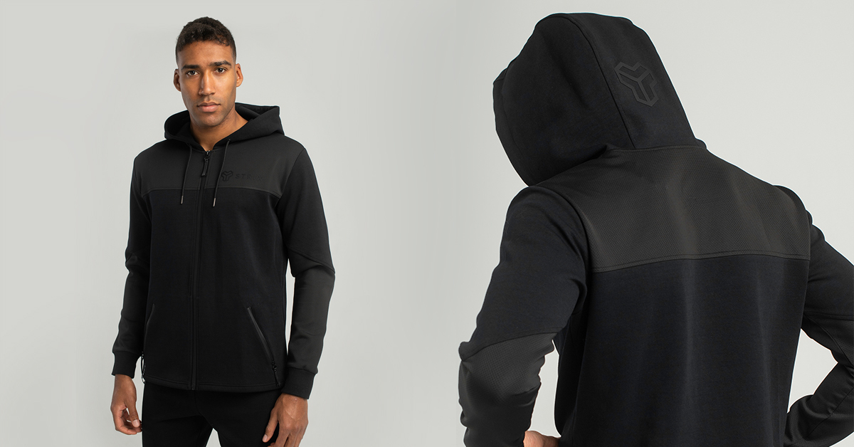 Essential Zip Up Hoodie black - STRIX